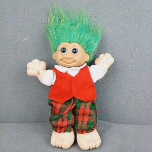 Vintage Russ Berrie Christmas‎ Caroling Troll Harmony Boy Plush Doll 11" Tall